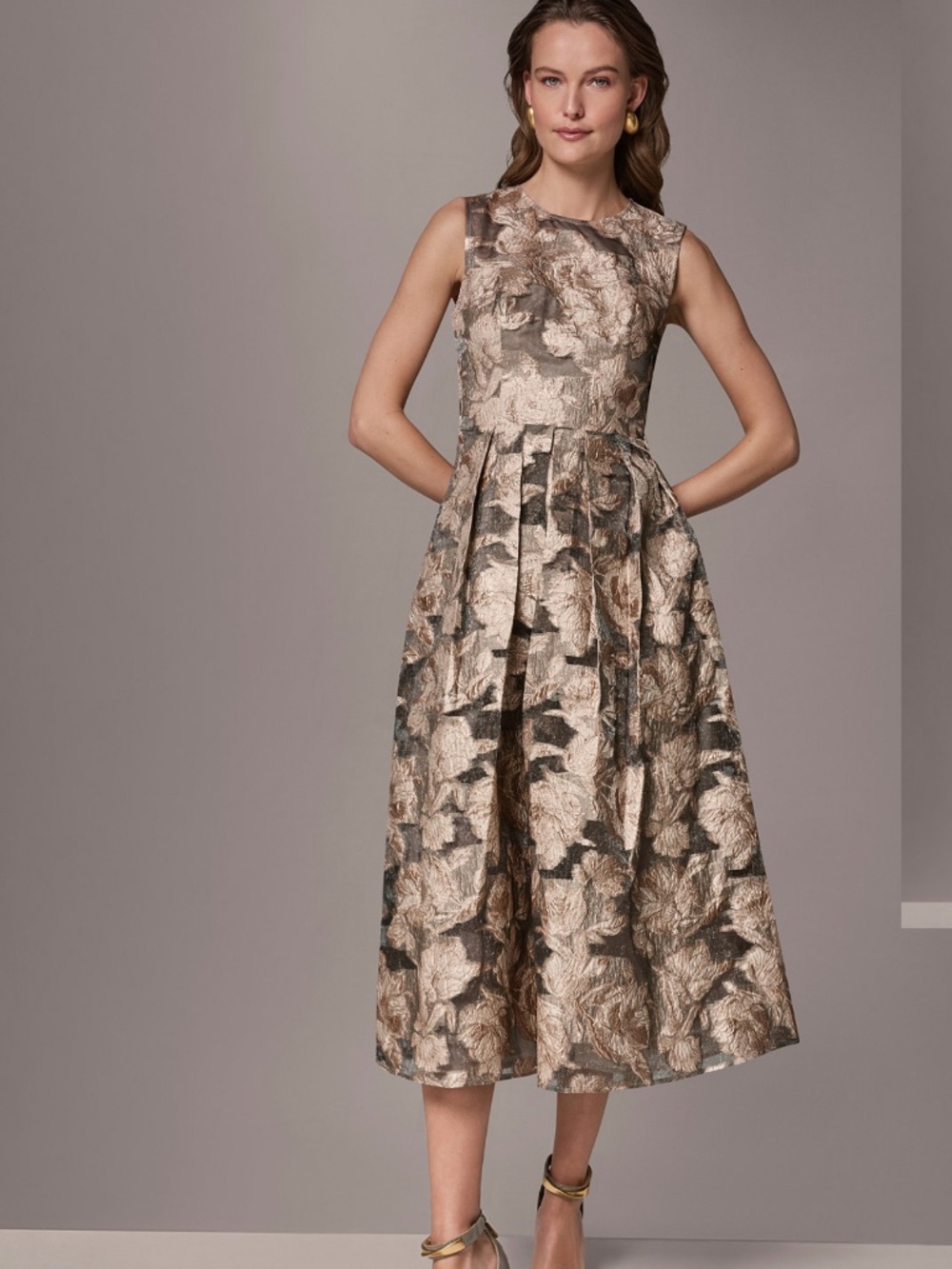 Donna Karan Midi Dress, New With Tags, Gold color
